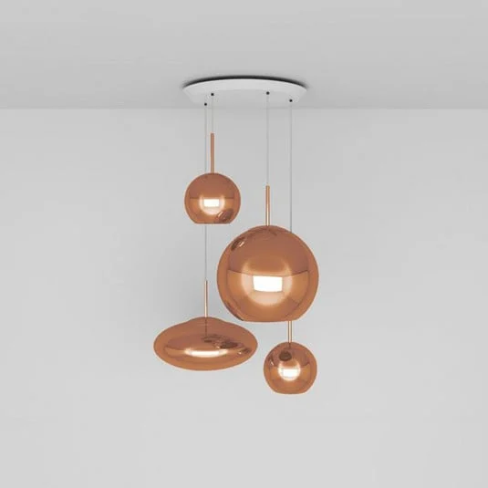 Tom Dixon Copper Range Round colgante, 4 luces