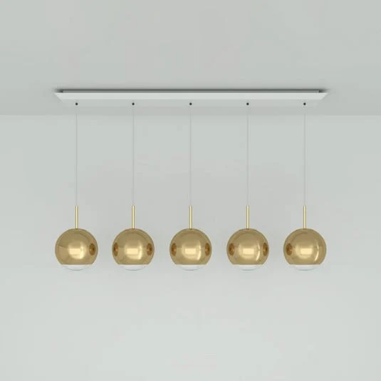 Tom Dixon Mirror Ball 25 cm lineal 5 luces oro
