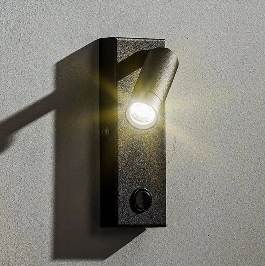 Aplique de pared LED Enzo angular con interruptor, negro