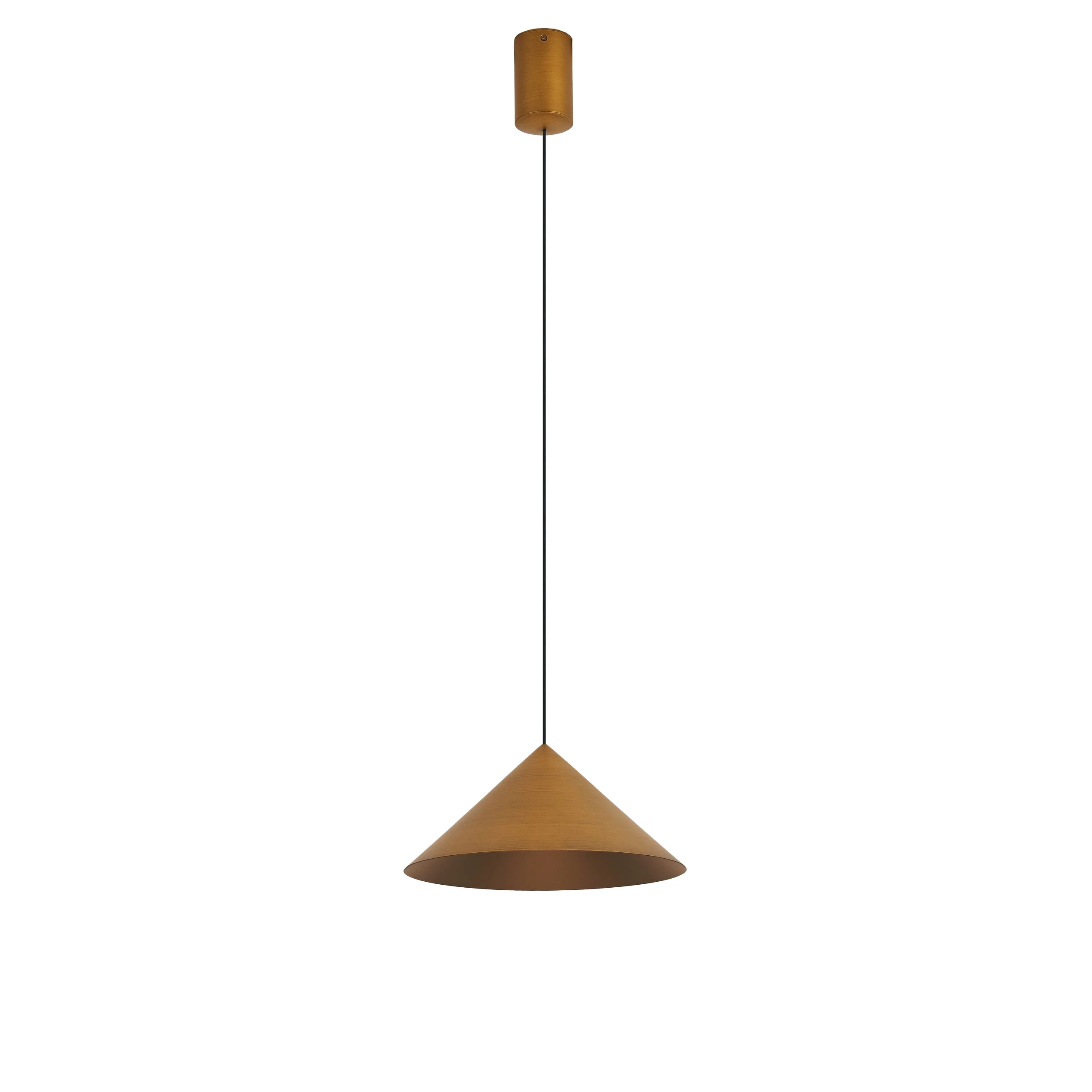 Lámpara de techo colgante Mantra Cono LED aluminio cuero 3000K regulable IP20 Ø24cm 9452
