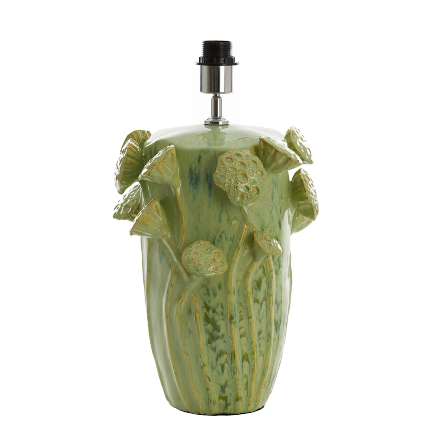 Base de lámpara de cerámica verde flores Light & Living Lavci