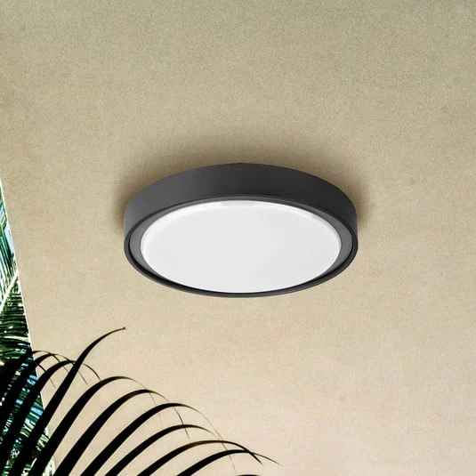 Plafón LED de exterior Anabella, gris oscuro
