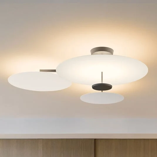 Plafón LED Vibia Flat 4 luces Ø 90 cm blanco