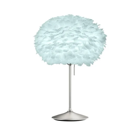 UMAGE Eos lámpara de mesa mediana azul claro/acero