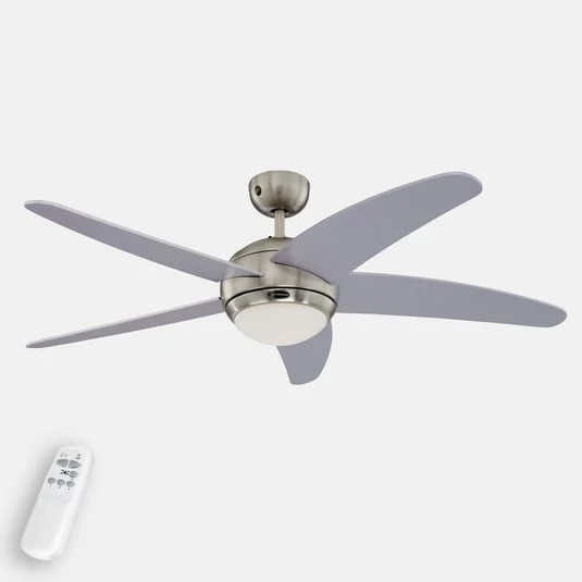 Ventilador de techo con luz Westinghouse Bendan, plateado
