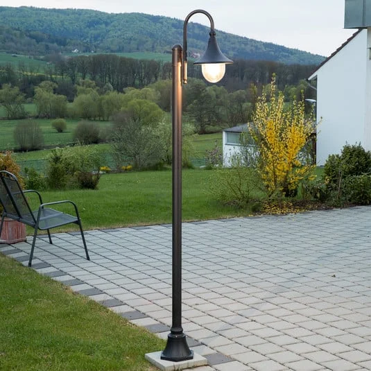 Lámpara de exterior Daphne de Lindby, 220 cm, negra, E27, IP44