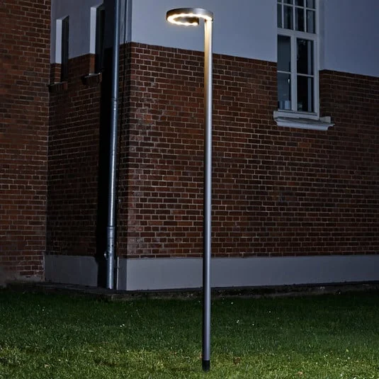 Lucande Lámpara exterior LED Jannis, antracita, metal, 200cm