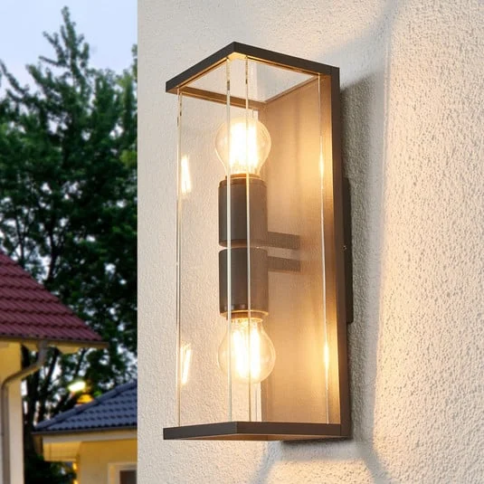 Lucande aplique de exterior Annalea, 40 cm, 2 luces, IP54