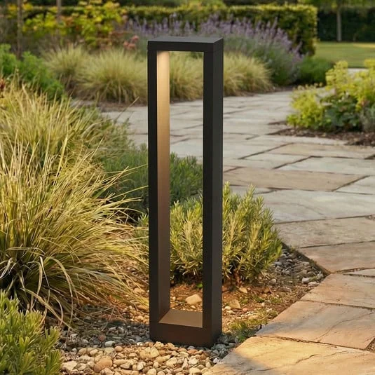 Lucande Bolardo luminoso LED Jupp, 60 cm, antracita, metal, IP54
