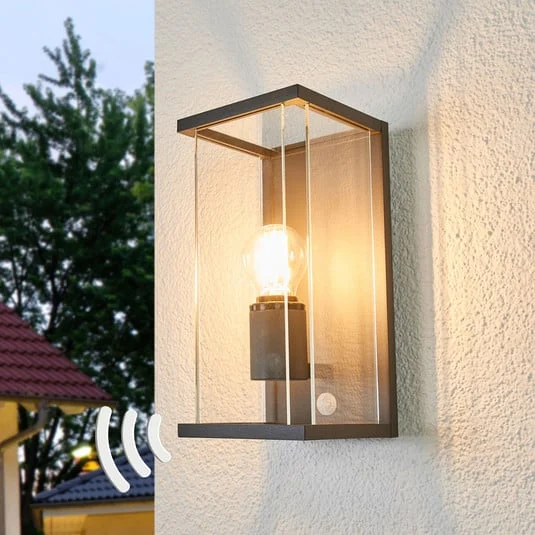 Lucande aplique de exterior Annalea, 29cm, 1 luz, IP54, sensor
