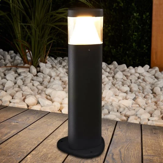 Lucande Baliza LED Milou, altura 30 cm, antracita, aluminio