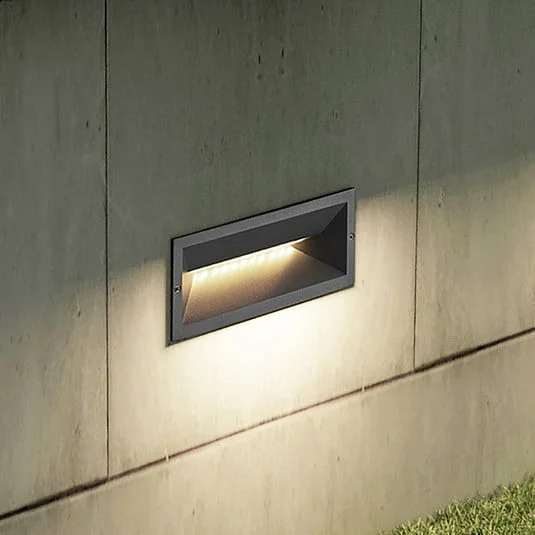 Lucande Lámpara de pared LED empotrable Jaano, antracita, aluminio, IP65