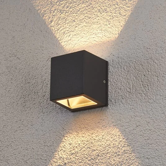 Lucande aplique de exterior Maurice, antracita, metal, IP54