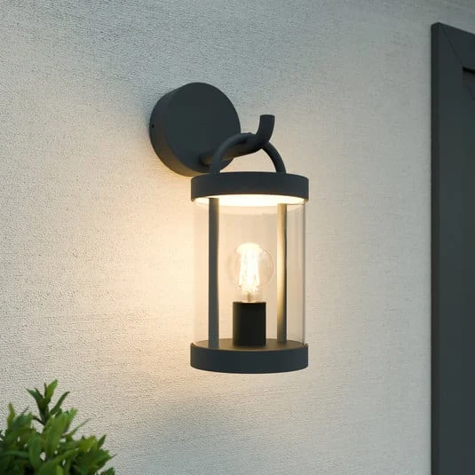 Lucande aplique de exterior Cassian, 30 cm, antracita, IP54