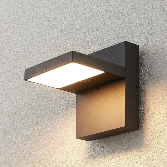 Lucande aplique LED para exterior Silvan, antracita, IP65, 14 cm