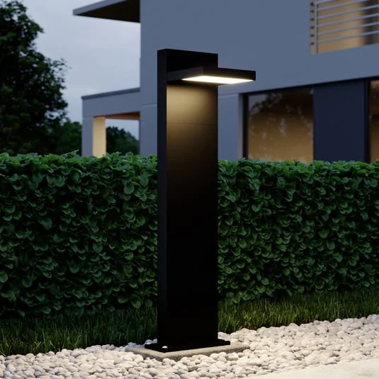 Lucande Bolardo luminoso LED Silvan, 65 cm, antracita, metal