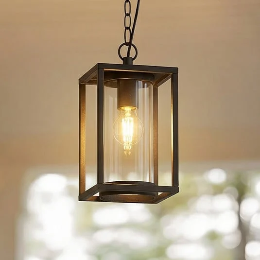 Lucande Lámpara colgante exterior Ferda, 25 cm, antracita, IP44