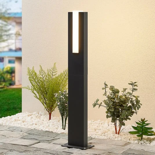 Lucande, bolardo luminoso LED Virgalia, 65 cm, IP65, antracita