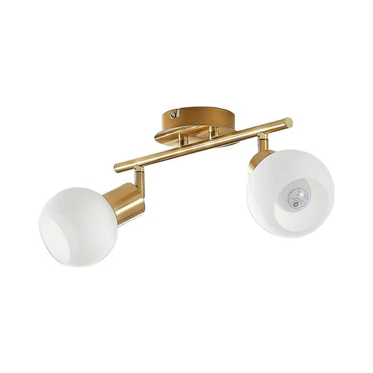 Lámpara de techo Lindby Elaina, 30 cm, 2 luces, latón, cristal, E14