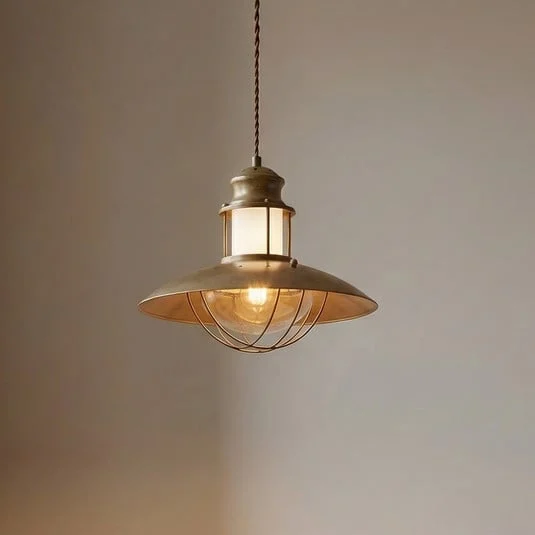 Lámpara colgante Lindby Louisanne, marrón, metal, Ø 35 cm