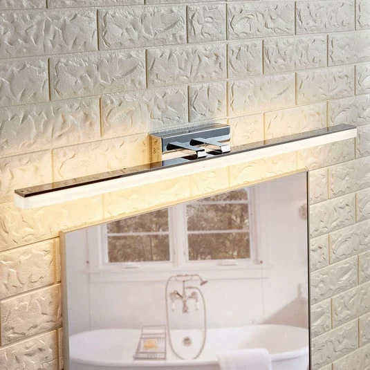 Lucande Aplique LED para baño Julie, 75cm, cromo, metal, IP44