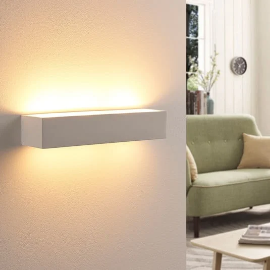 Arya aplique de pared, arriba/abajo, blanco, escayola, G9, 2 luces, pintable