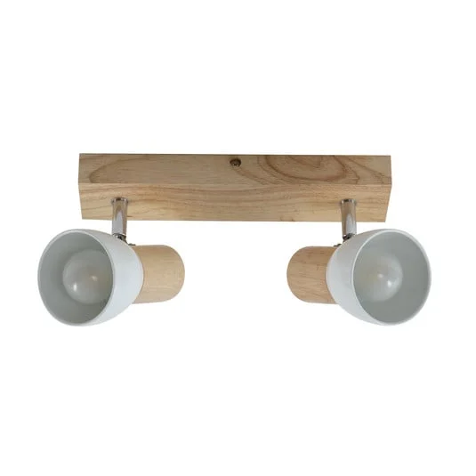 Thorin 2 Lámpara de Techo Wood/White - Lindby