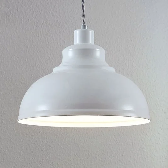 Lámpara colgante Lindby Albertine, 29 cm, blanca, metal