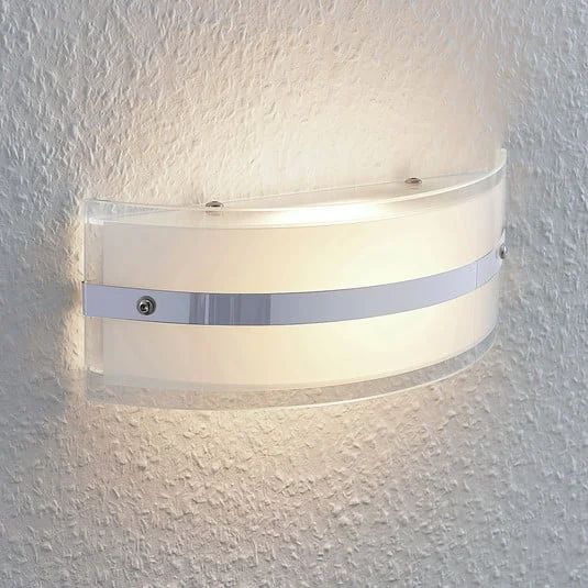 Lámpara de pared de vidrio Zinka con LED, 25 cm