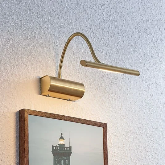 Lámpara LED para cuadros Rakel, dorado mate