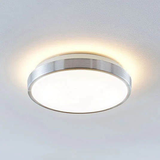 Lámpara LED de techo Emelie de Lindby, Ø 27 cm, color aluminio, metal
