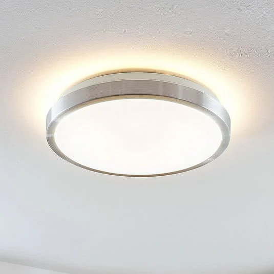 Lámpara LED de techo Emelie de Lindby, Ø 35 cm, color aluminio, metal