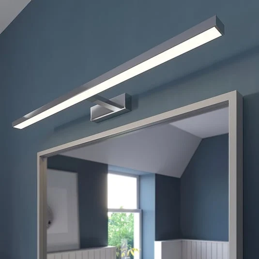 Lámpara de espejo LED Jukka de Lindby, 90 cm, cromo, metal, IP44