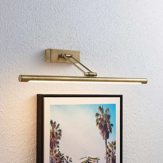 Lucande Lámpara LED para cuadros Dimitrij, latón, metal, 54 cm