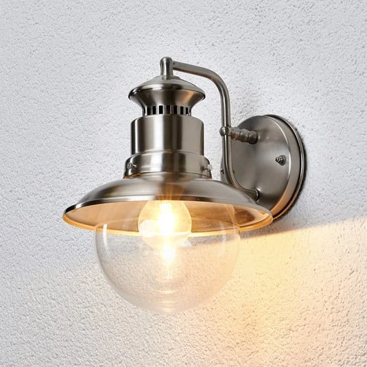 Lindby aplique de exterior Gwendolyn, gris, acero inoxidable, 26 cm