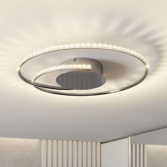 Lámpara LED de techo Joline de Lindby, Ø 45 cm, cristales, metal