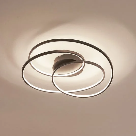Plafón LED Kateryna de Lindby, negro, Ø 60 cm, atenuable