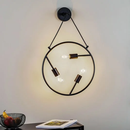 Lucande Linnard aplique de pared de acero, 3 luces