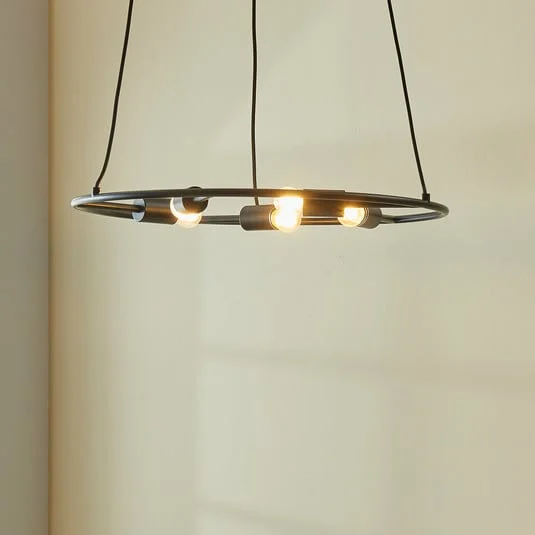 Lucande Linnard lámpara colgante de acero, 5 luces