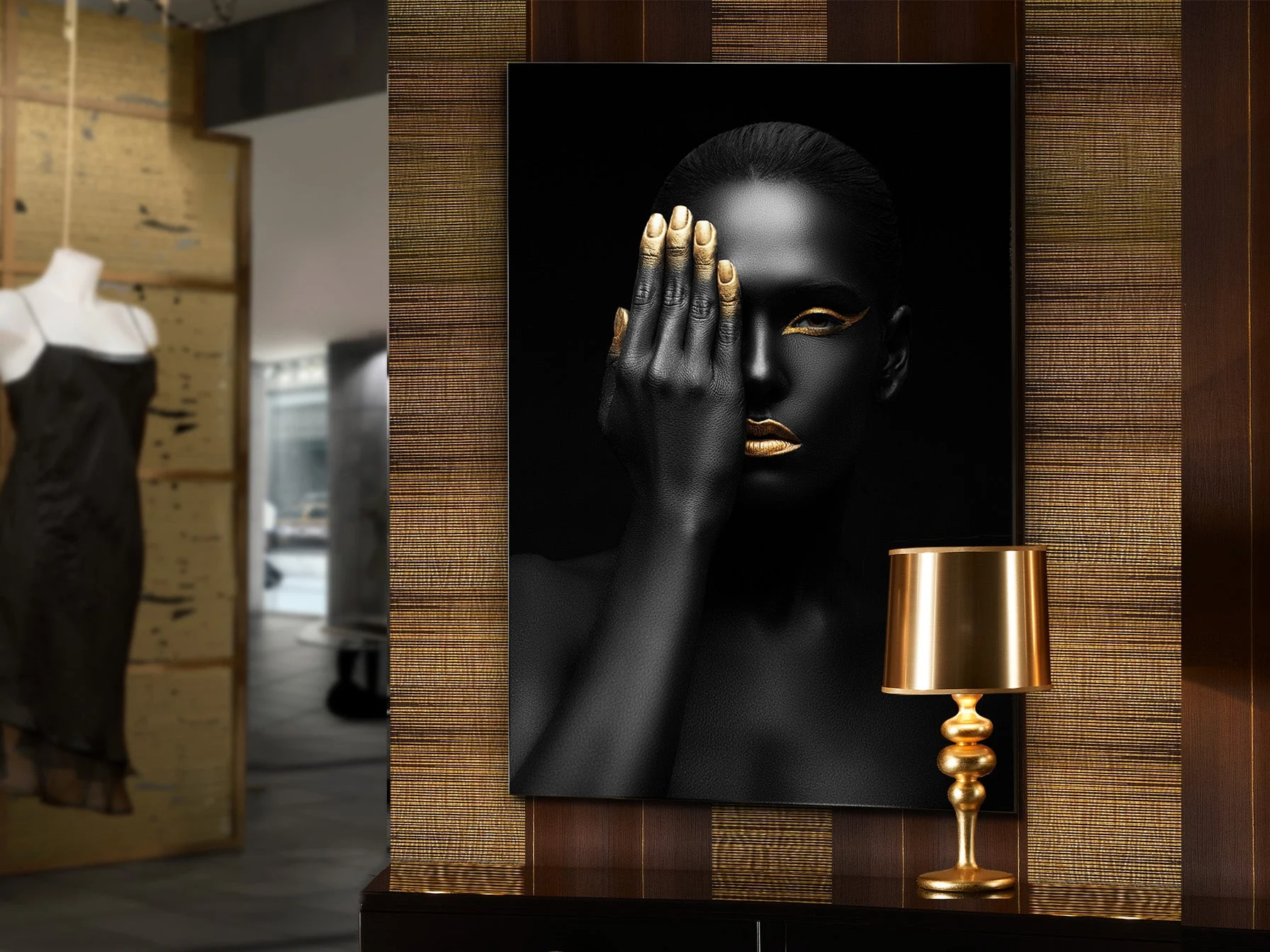Cuadro fotografía impresa Schuller Oro negro negro 80x120cm