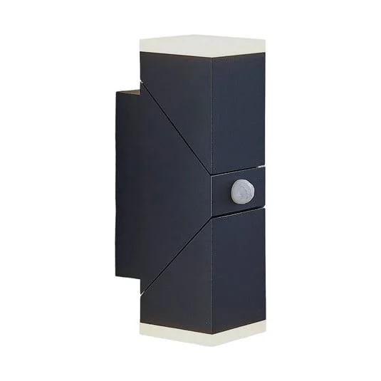 Sally Aplique de Pared Exterior w/Sensor Dark Grey/White - Lindby