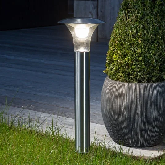 Lámpara LED con pica Lindby Jolin, 66 cm, acero inoxidable