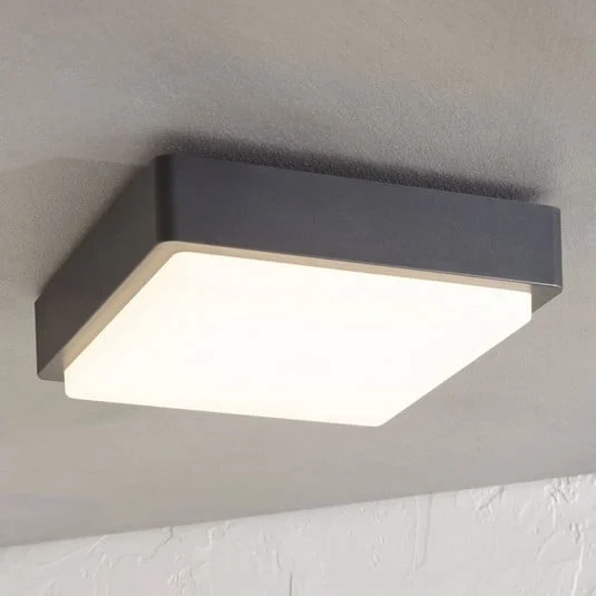 lámpara LED de techo para exterior Lindby Nermin, 22 cm, IP65, angular