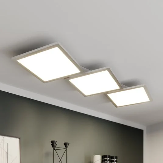 Lucande Lámpara LED de techo Ilira, 3 luces, plata, CCT, atenuable