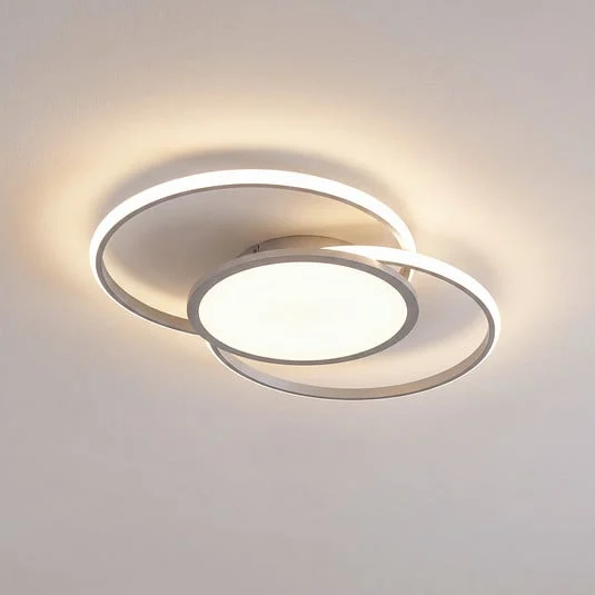 Lucande Lámpara LED de techo Senne, CCT, plata, metal