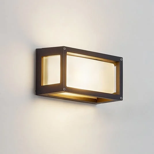Lucande Aplique para exterior Aurelien, gris, metal, 12,5 cm, IP54