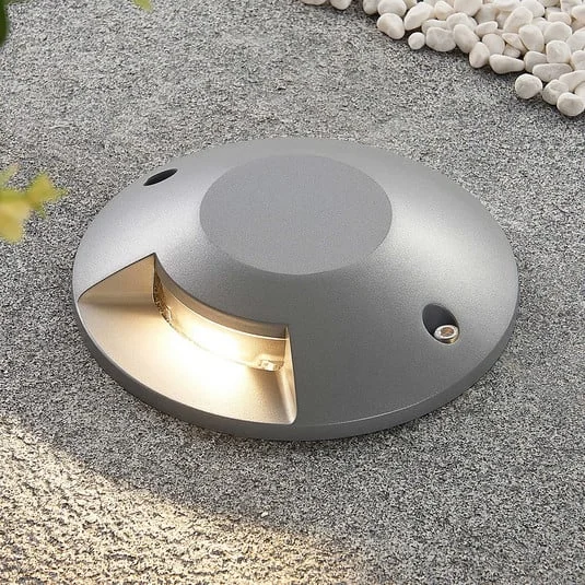 Lucande Foco LED de suelo Jeffrey, plateado, 1 salida de luz