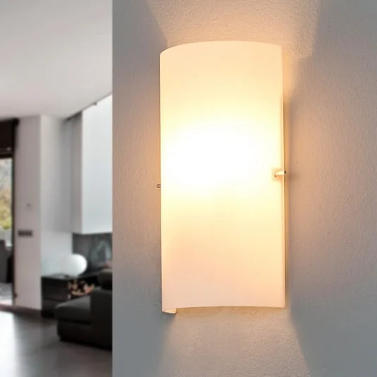 Lucande aplique de pared Sidra, altura 28 cm, cristal, semicircular