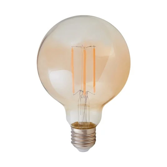 Bombilla LED globo E27 con filamento 6 W 500 lm, ámbar 1800 K