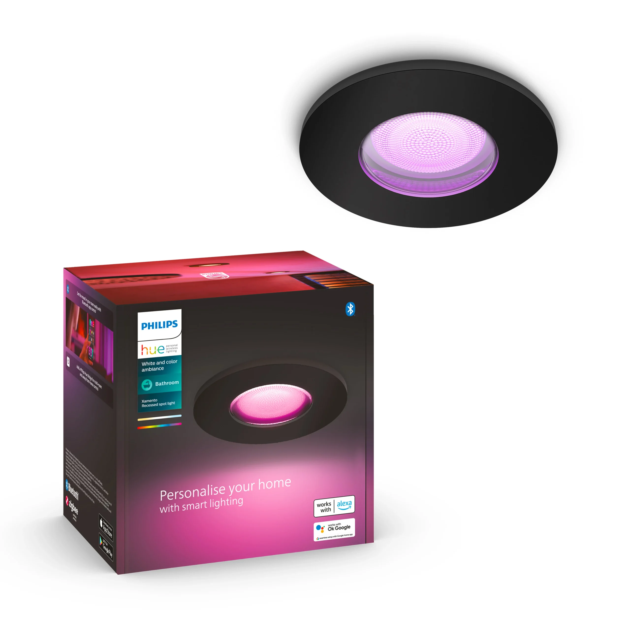 Philips Hue White and Color Ambiance Empotrable Xamento negro RGBW 6W IP44 8719514